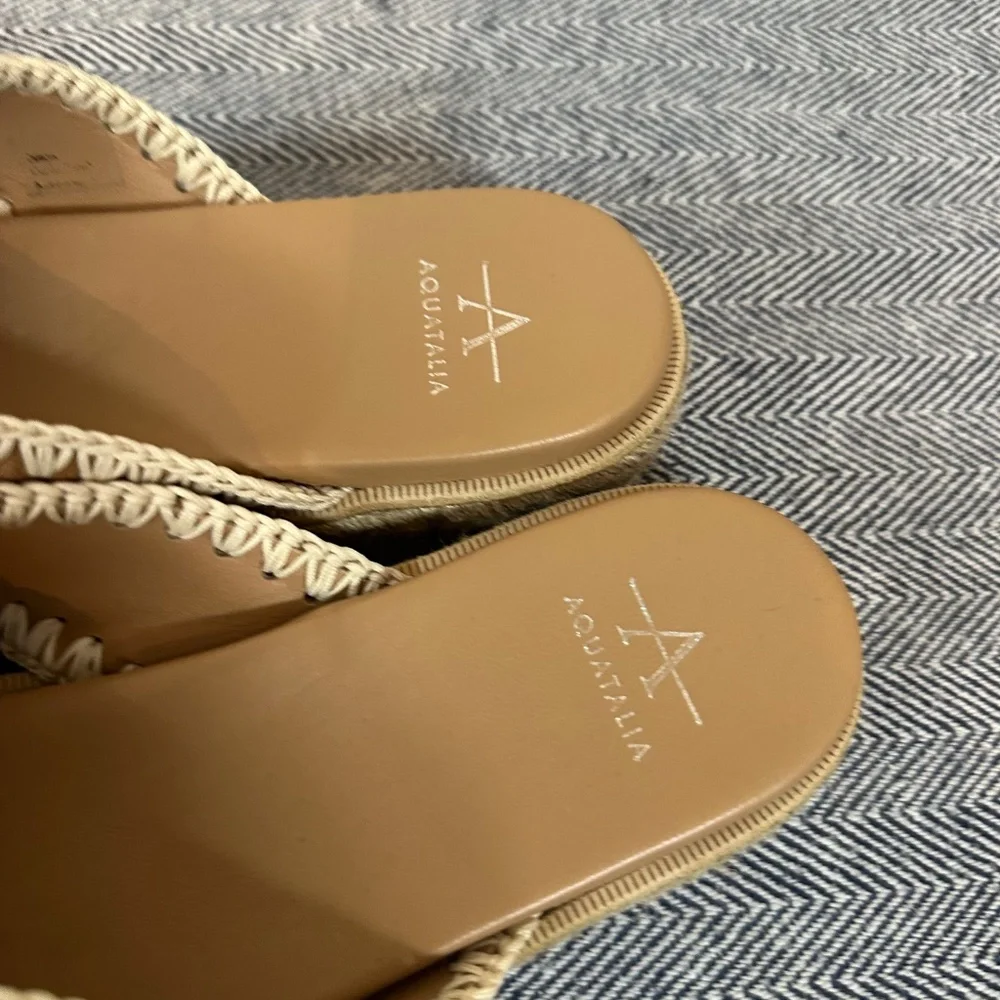 Aquatalia Suede Stitched Platform Espadrilles